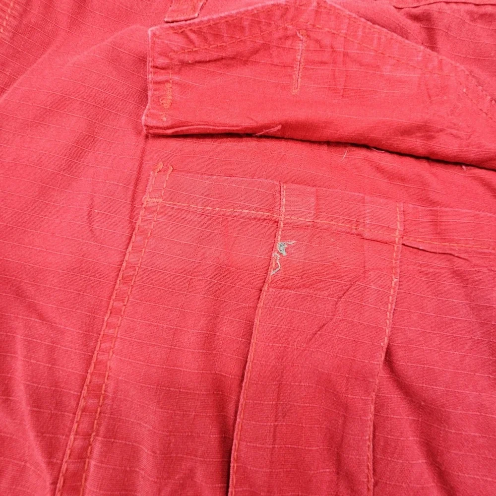 Vintage South Pole Cargo Shorts Mens sz 42 Red Ripstop Hip Hop Streetwear Baggy